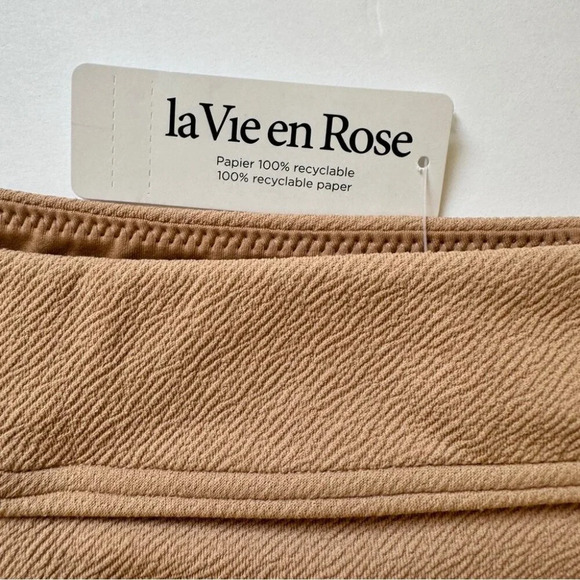 NWT La Vie En Rose Palm Beach High Waist Bikini Bottoms ONLY Gold Sand Sz L - Picture 12 of 12